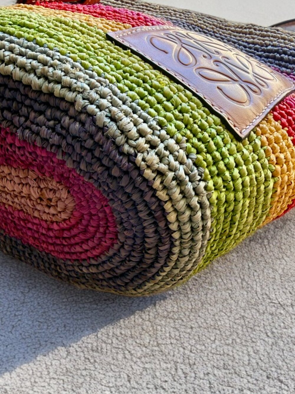 Loewe Multicolor Rainbow Raffia Crossbody Bag - Picture 6 of 13